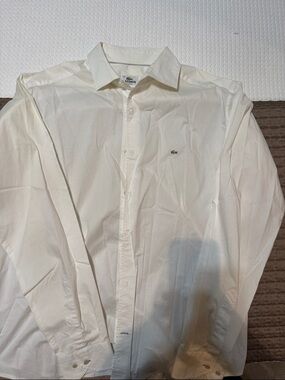 Lacoste Men's Dress Shirt in Off-White 44